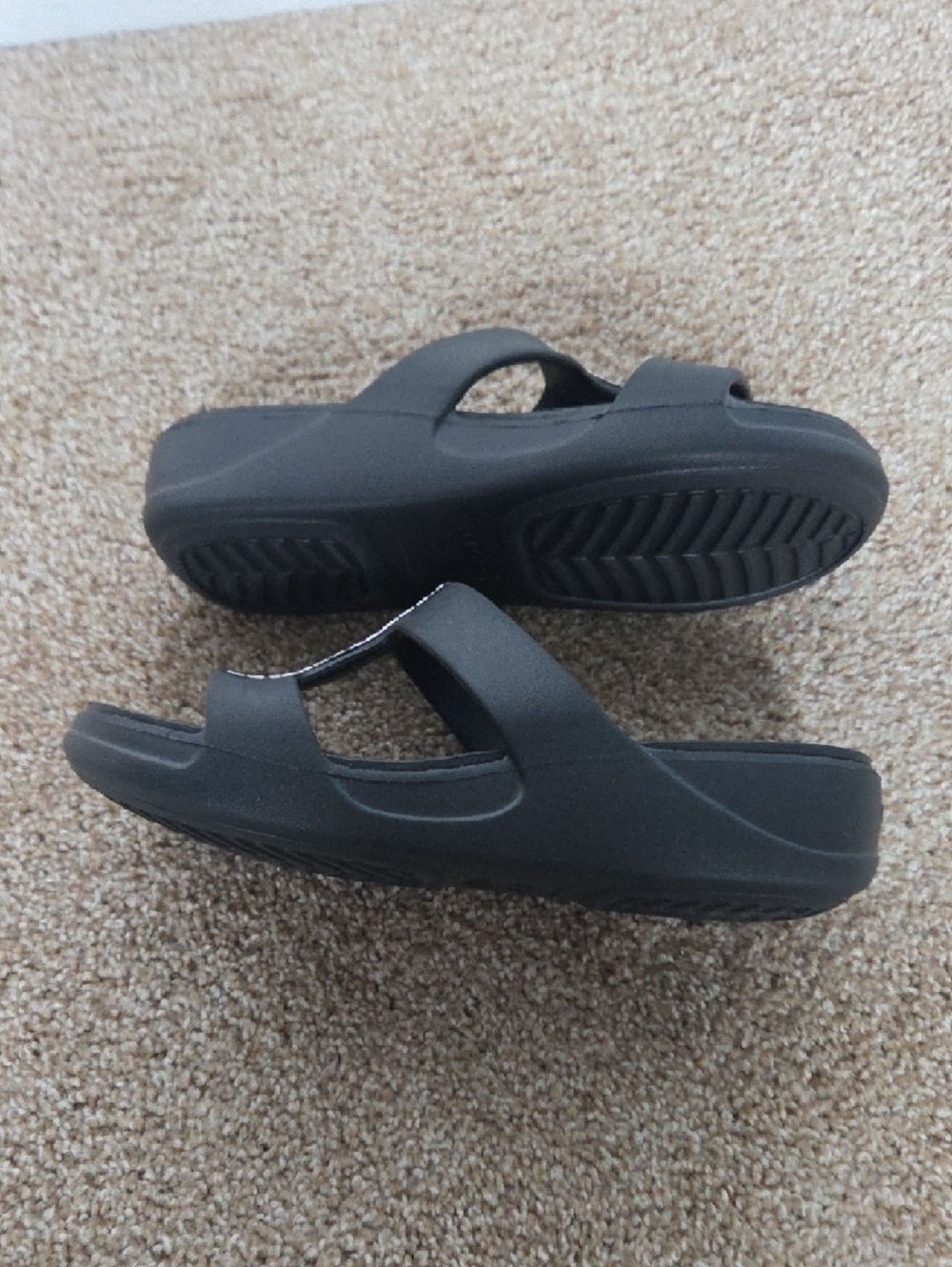 CROCS Black Slide Sandals with Silver Accent - Women - Picture 4 of 4